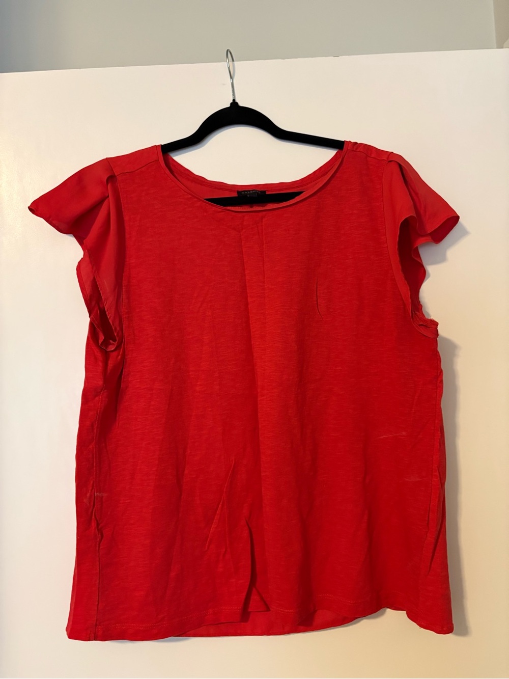 Talbots Red Flutter-Sleeve Tank Top
